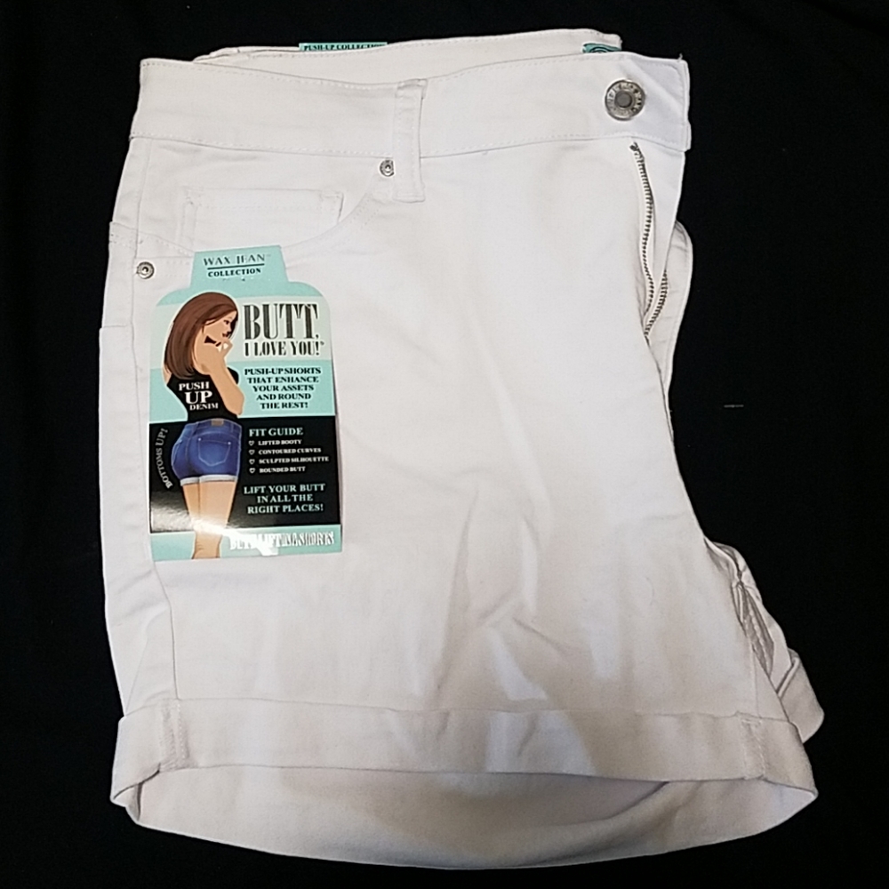 White jean shorts